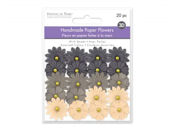 Earth Tones Paper Flowers, 20 pieces
